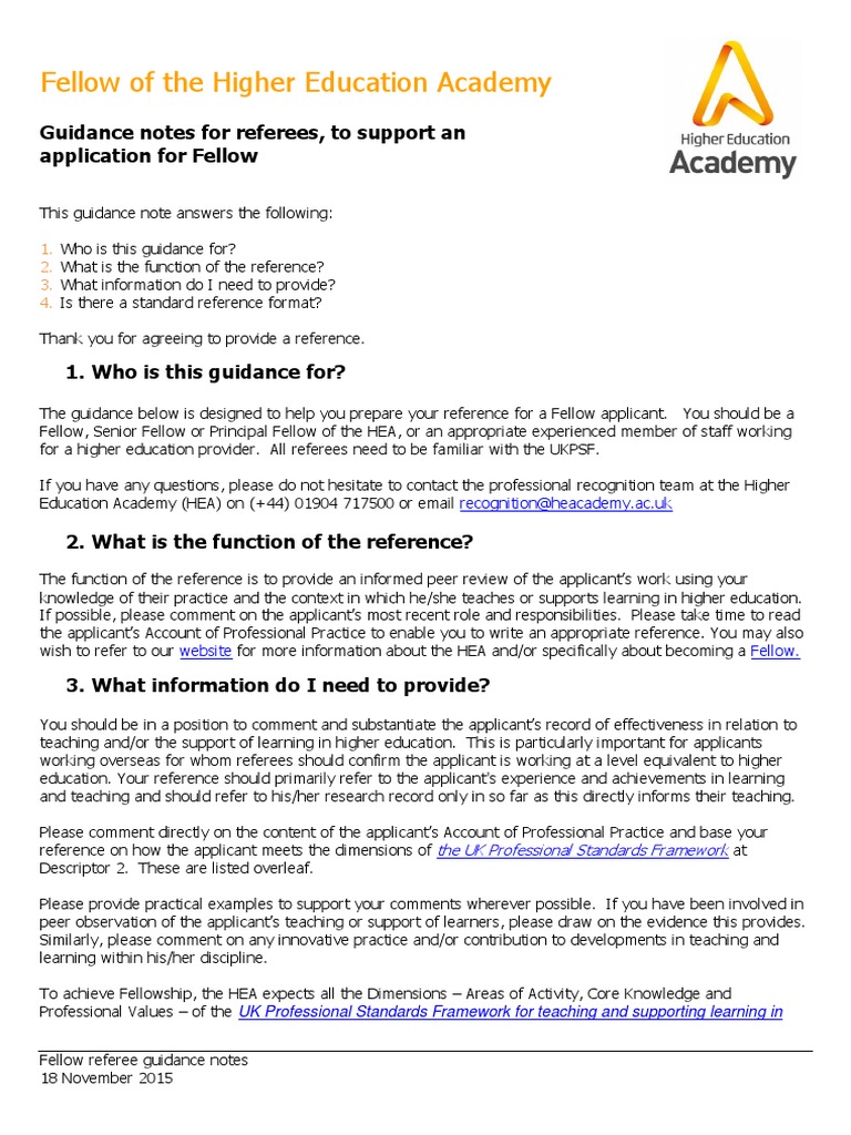 Fhea Guidance For Referees 0 | PDF | Epistemology | Learning
