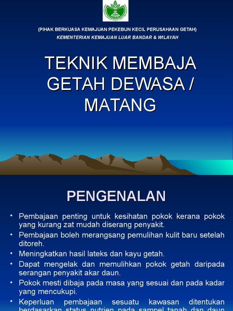 Pembajaan Getah Matang Pdf