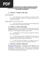 History and Evolution of Major Agrarian Reform Laws