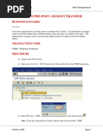 How To Pre-Post A Budget Transfer: Business Scenario