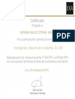 Certificado - Investigación y Reporte de Accidentes - D.S. 055 PDF