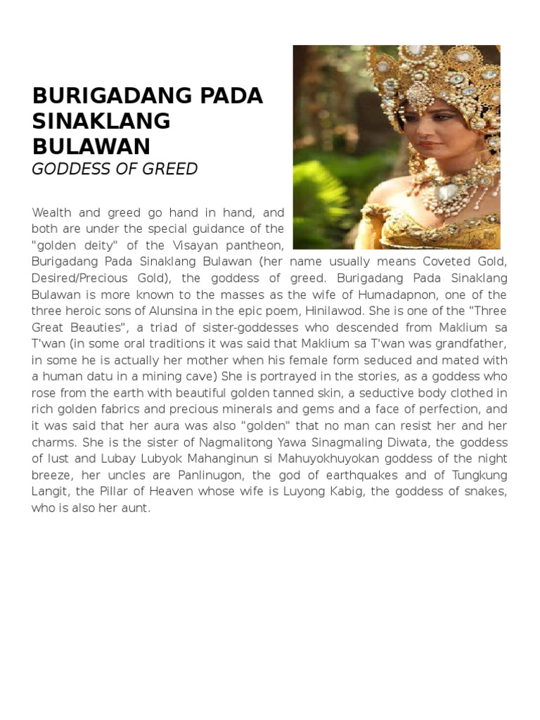 Burigadang Pada: Goddess of Greed | PDF | Goddess | Deities