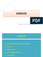 Statute Statute: Instructor: Col Sarvjit Singh, Retd