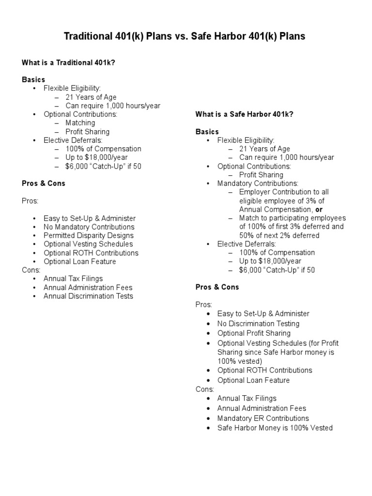 Traditional V Safe Harbor | PDF