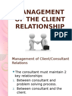 Management of The Client Relationship
