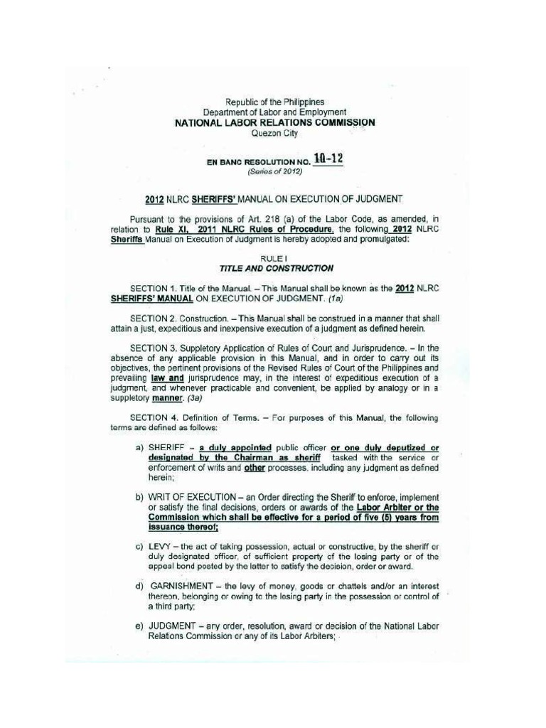 Sheriff's Manual PDF PDF