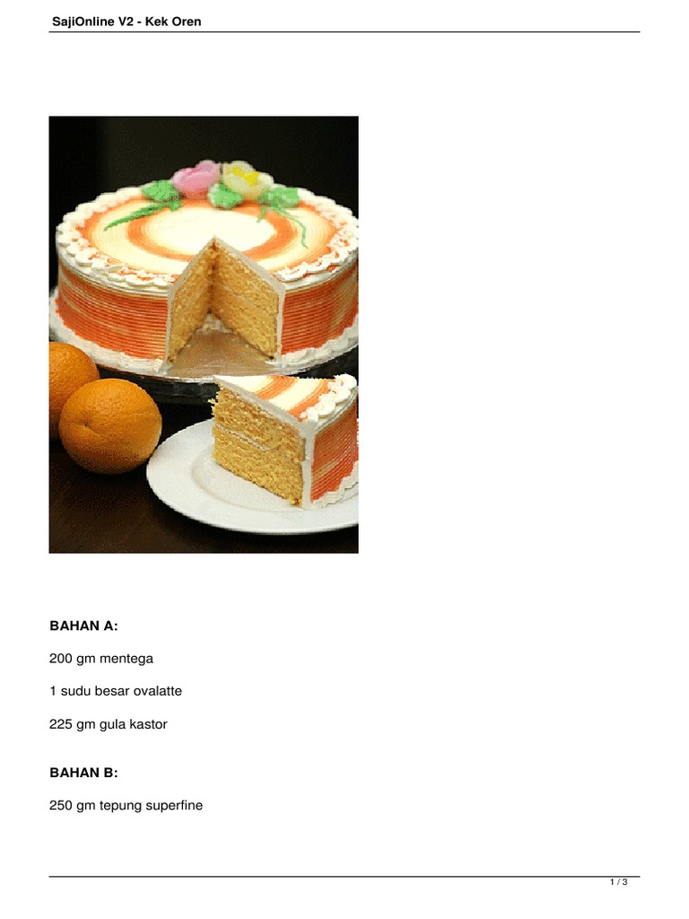 Kek Oren Yang Gebu Dan Lembab Azie Kitchen