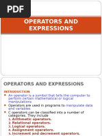 Operators and Expressions