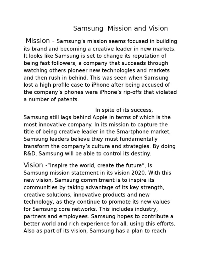 mission of samsung company