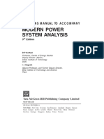 SOLUTIONS MANUAL TO ACCOMPANY MODERN POWER SYSTEM ANALYSIS 3rd Edition