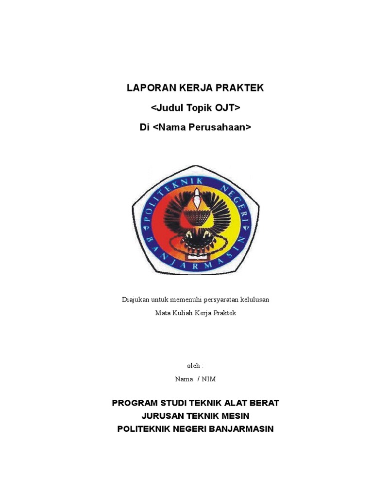 Format Laporan Kerja Praktek OJT Alat Berat