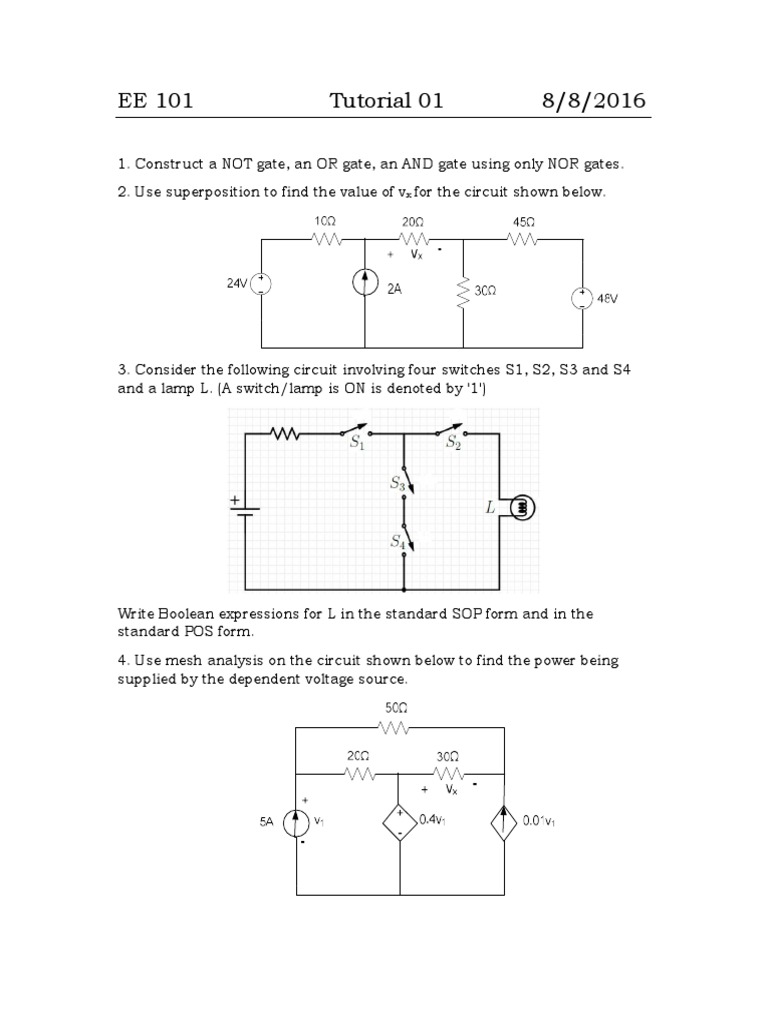 Circuit Analysis and Boolean Logic Tutorial | PDF | Science & Mathematics