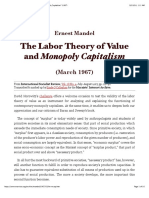 Ernest Mandel: The Labor Theory of Value and "Monopoly Capitalism" (1967)