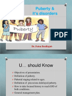 Puberty & It 'S Disorders: Dr. Faten Benrajab