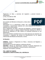 Reglamento de Faltas y Sanciones Del Magisterio.