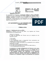 Proyecto de Ley N 010 Ley Que Modifica La Ley Orgánica Del Tribunal Constitucional