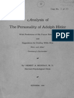 Analysis of The Personality of Adolf Hitler