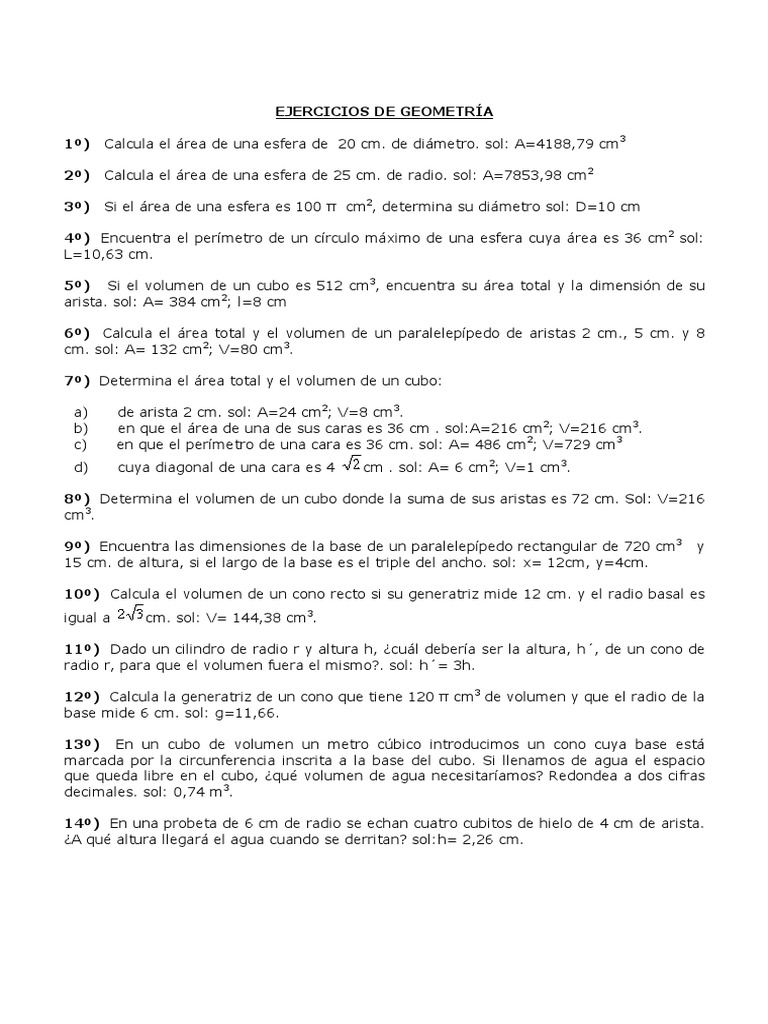 Ejercicios de Geometra PDF | PDF