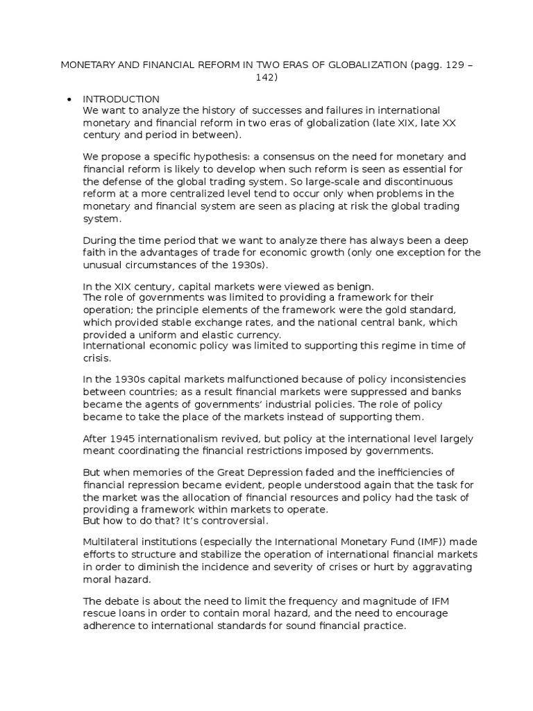 Global Monetary Reform Through History | PDF | Bretton Woods System ...