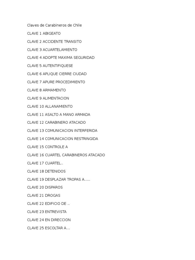 Claves de Carabineros de Chile PDF