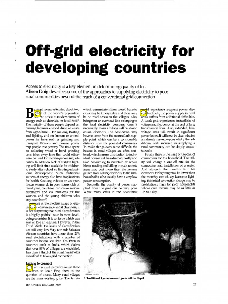Renewable Energy for Rural Electrification | PDF | Wind Power ...