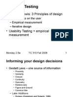 Usability Testing: - Gould & Lewis: 3 Principles of Design
