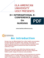 Texila American University Proudly Presents: 3 International E-Conference On Nursing