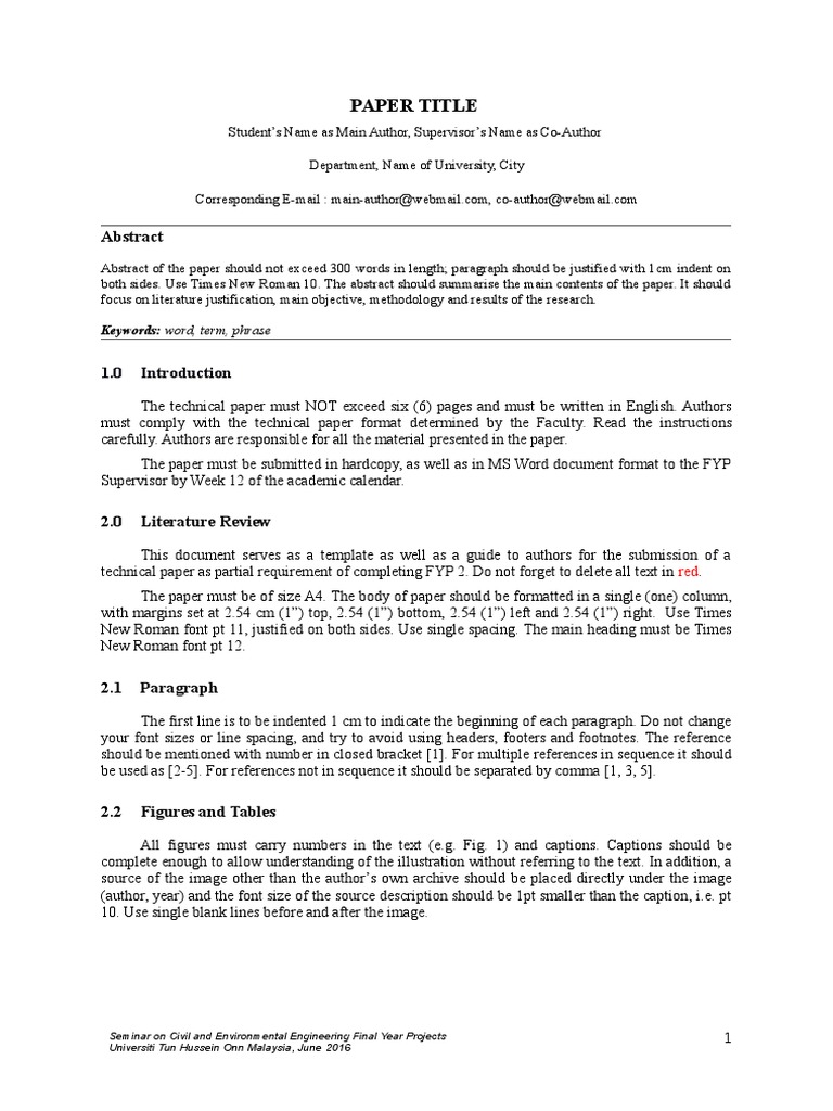 Civil Engineering Project Submission Guide | PDF | Abstract (Summary ...