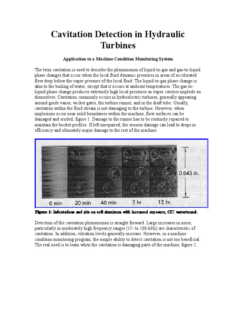 Cavitation Detection in Hydraulic Turbines | PDF | Modulation ...