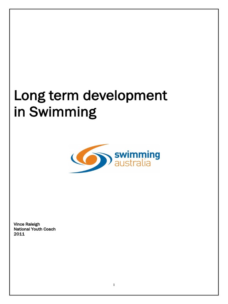 Long Term Development in Swimming (Australia) PDF Swimming (Sport