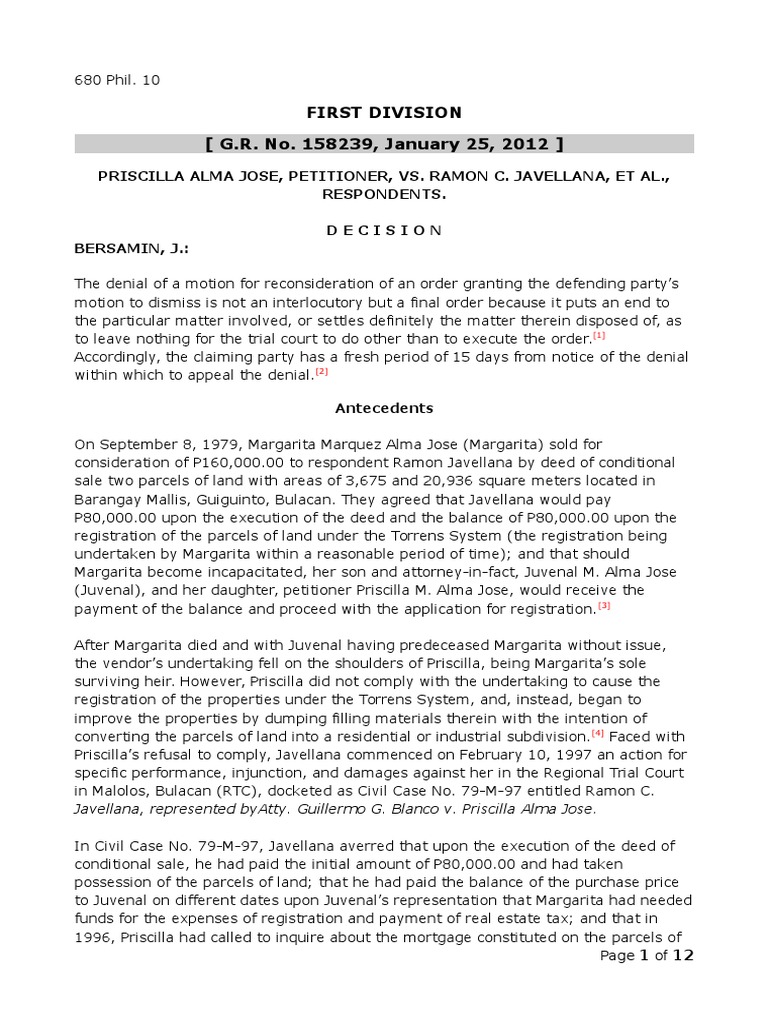 Civil procedure 49 jose v javellana gr no 158239 25 jan 2012 sc