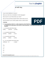 Names - Worksheet With Key: Speaking 1. Discuss These Questions