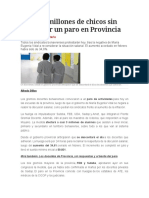 Habrá 3 Millones de Chicos Sin Clases Por Un Paro en Provincia Noticia Clarín 11/08/16