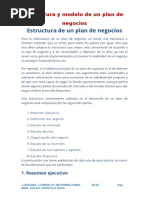 Estructura de Plan de Negocios - 2016