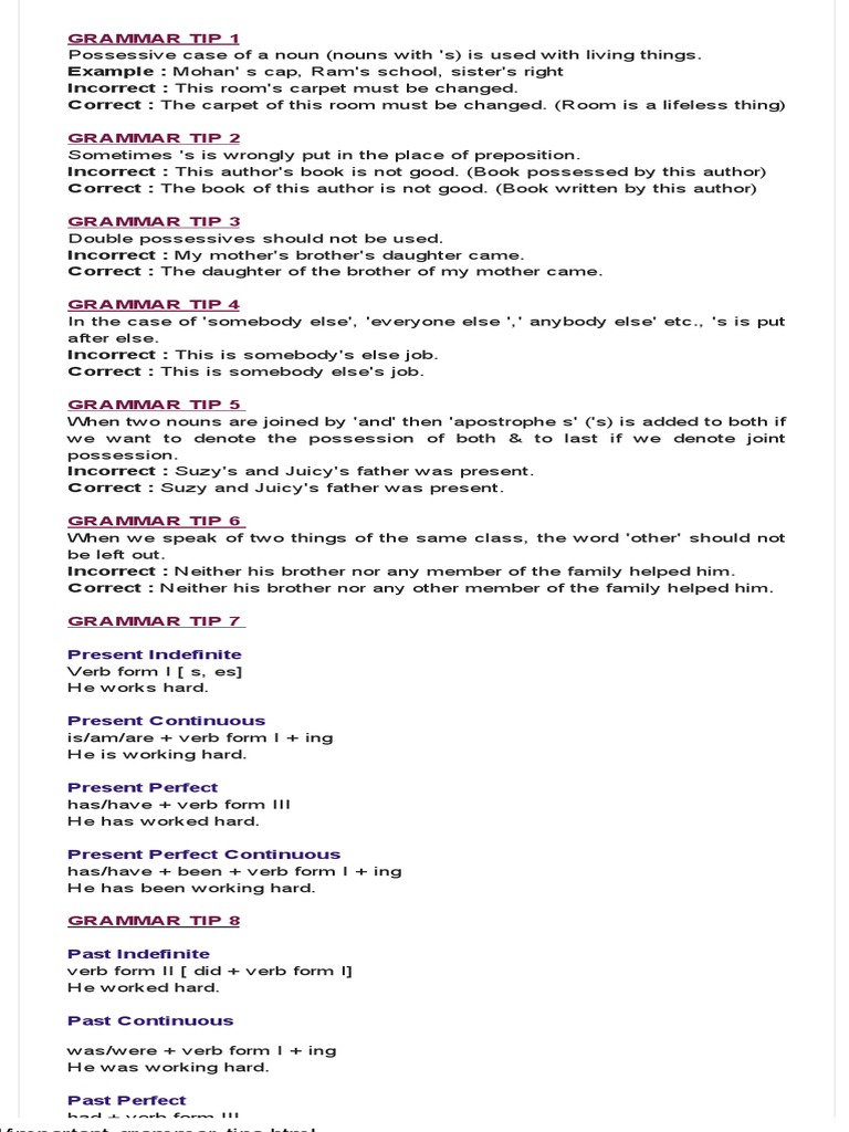 Essential Grammar Tips for Clarity | PDF | Language Arts & Discipline
