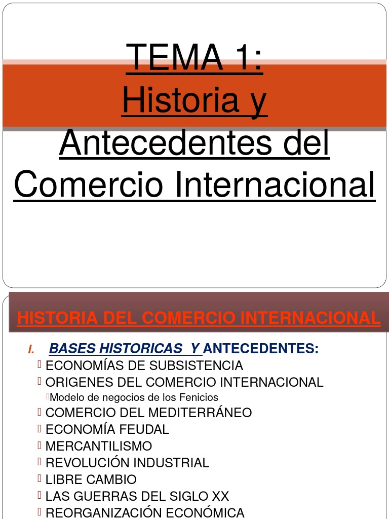Historia y Antecedentes Del Comercio Internacional | PDF ...
