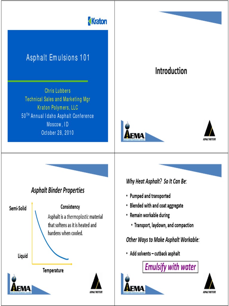Understanding Asphalt Emulsions | PDF | Emulsion | Road Surface