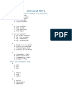 Assesment Test A: Choose The Correct Form of The Sentence