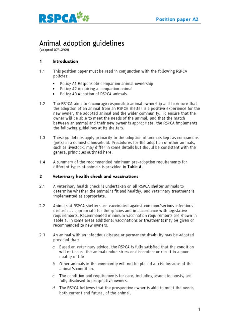 PP A2 Animal Adoption Guidelines PDF Pet Dogs