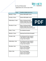 Schedule For RPR Interviews Clinical Year 2014 April 2013