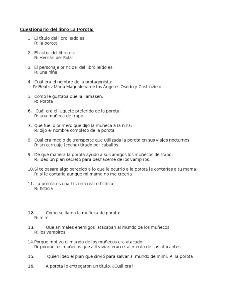 Descargar Libro La Porota Pdf