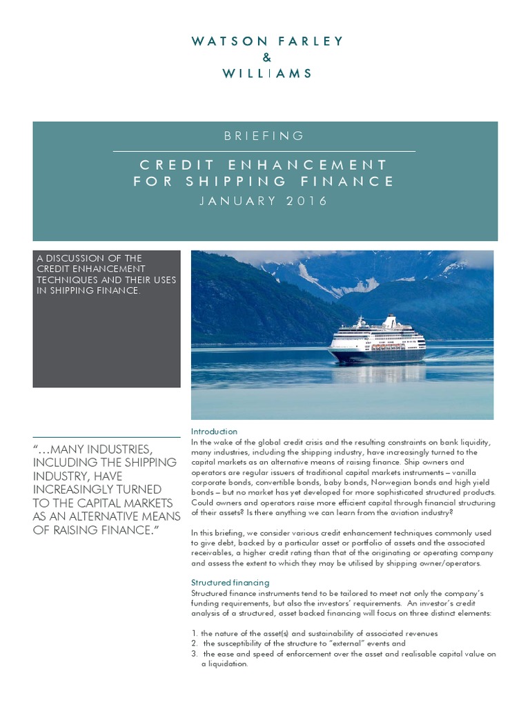 WFW Briefing Credit Enhancement and Shipping Finance | PDF ...