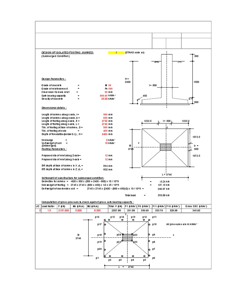 Eccentric Footing Design Example PDF | PDF | Soil | Infrastructure