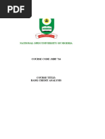 Bank Credit Analysis University Study Material