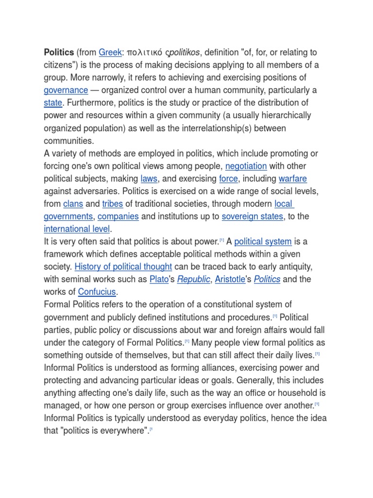 Understanding Politics: Power and Governance | PDF