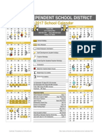 2016-2017 Pisd Student Calendar