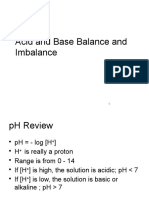 Acid and Base Balance and Imbalance