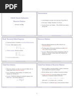 Announcements: Recursively-Defined Sequences Example