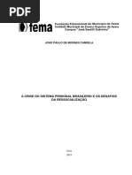 os desafios da ressocialização e da crise do sistema prisional do Brasil