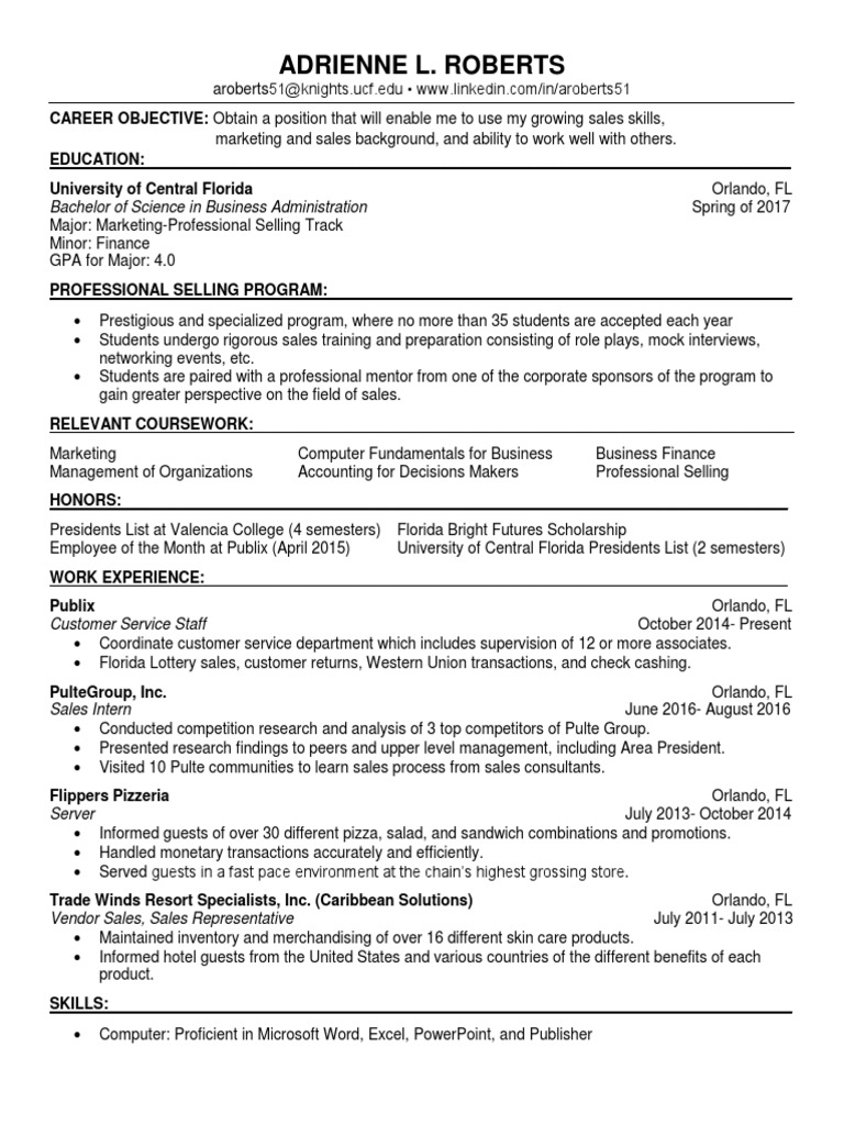 Marketing Graduate with Sales Experience | PDF